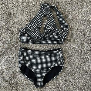 High waisted two piece bathing suite